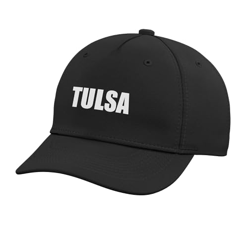 Tulsa Adjustable Printed Baseball Hat, Black