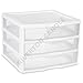 for Clear Plastic Stackable Small 3 Drawer Storage System, White, (9 Pack)