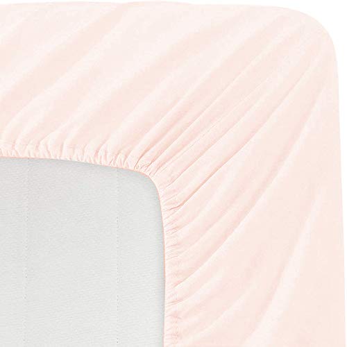 Image of Sweet Dream's 750 Collection Egyptian Cotton Fitted Bedsheet 4 to 12 Inch Matress 15 inch Drop Queen Size Bed (60x72) Inches (5 by 6) Feet + 2 Pillow Covers (18x28), Peach (Bluss)