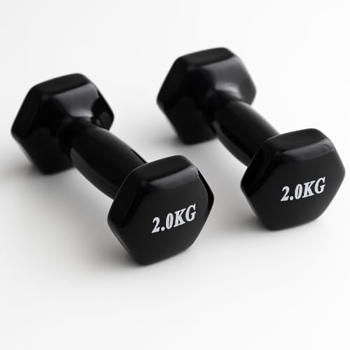 Kit de Halteres Sextavado Emborrachado 2Kg Preto MK FIT - Academi...