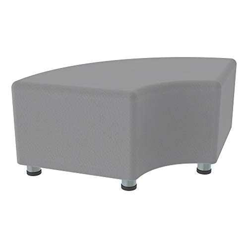 Image of Sprogs 12 inch H Structured Quarter Round Stool -Flexible Modular Collaborative Soft Seating for Office, Home, Lounge and School Classrooms with Durable Frame & Set of 2 inch Casters Add-on -Orange