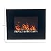 26-Inch Wall Mounted Electric Fireplace - Heater with Pebble Fuel Effect, Adjustable Flames and Heat Settings, and Remote Control by Northwest (Black)