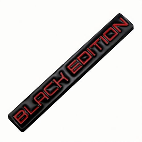 Image of 2pcs Black Edition Metal Emblem 3D Badge Replacement for Car Truck Side Door Bike Stickers Nameplate (Black Red)