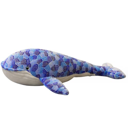 OUKEYI Baleine à Bosse pour Enfants - Grande Baleine Bleue en Peluche, Animal de la Vie Marine, Jouet Poisson, Cadeau (70 cm)