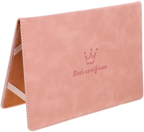 Birth Certificate Cover Document Organizer Pink Medical Card Hold...