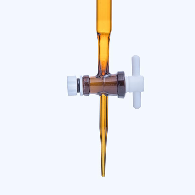Instrumento de vidrio bureta, Bureta de vidrio borosilicato clase A con llave paso PTFE Multicolor 5-100 ml 1 pieza(Blue-white PTFE 25ml)