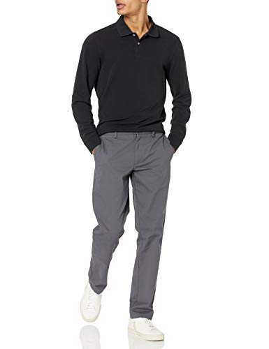 Amazon Essentials Pantalon Chino sans Pince Infroissable Coupe Ajustée Homme, Gris, 32W / 34L - Image 5