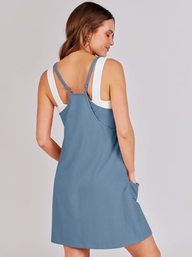 Image of ANRABESS Women Athletic Dress Summer Tennis Workout Active Sports Mini Romper Dress Built in Shorts Travel Vacation Clothes