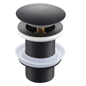 24x7 eMall Brass Full Threaded Pop Up Waste Coupling Brass Top (Black - 6 Inches)