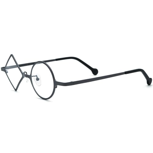 Image of FONEX Colorful Titanium Glasses Frame Men Left Round Right Square Optical Eyeglasses Women F85747