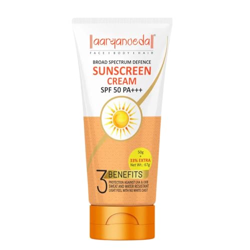 Image of SPF 50 PA+++ Sunscreen Cream for Men & Women | Matte Finish | No White Cast | Water Resistant | Broad Spectrum UVA UVB Protection 67g Pack Of 1