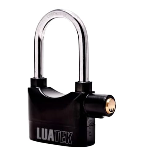 Cadeado Com Alarme Antifurto, Possui 3 Chaves Ideal Para Motos, Bicicletas, Portas, Galpões Com volume Do Som á 110db Sensor De Movimento Resistete A Chuva Modelo LK-BL16 (Preto)