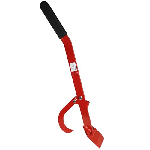 Fällheber Stammwender Holzwender Fällhilfe aus Stahl, 80-130 cm verstellbar, Wendehaken Ergonomischer Rutschfester Handgriff Rot (F1 - 80cm)