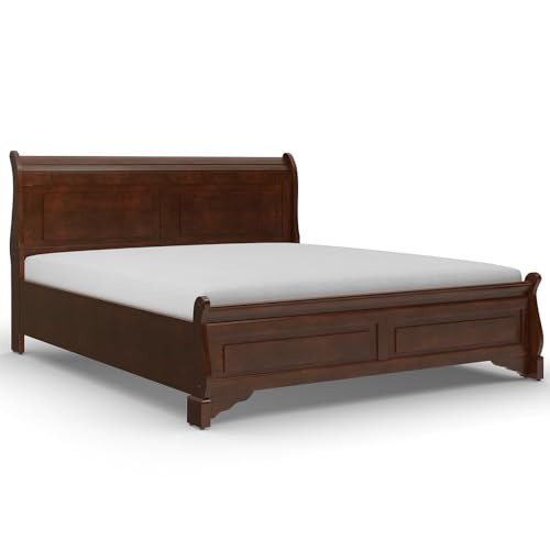 Image of Royaloak Texas American Wooden King Size Bed Without Storage | Solid Wood | Strong Bed Base | Durable and Long Lasting | Rubber Wood | Modern Design | Wooden Bed King Size | Bed King Size | King Bed