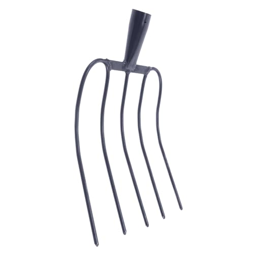 SEWOART Forchetta Per Letame e Forcone Di Metallo Portatile, Forchetta Agricola Pratica Per Pulizia Prato, Utensile Robusto Multifunzionale Per Uso Rurale e Manutenzione Verde