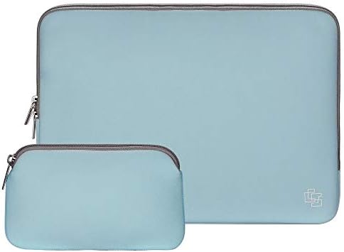 CASE STAR Water Repellent Neoprene Sleeve 13 Inch Laptop Sleeve Case 13-13.3 inch Bag Cover Compatible 13-13.3 Inch Laptop MacBook 13 inch Sleeve with Small Case (Blue/Grey)