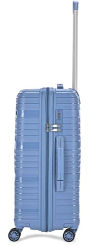 Image of VIP Matrix Hard Shell Trolley Luggage, 8 Wheels, PP Material with Flushed Combi Lock, Anti-Theft Zip (Ocean Blue, Set of 3 (Cabin, Medium, Large))