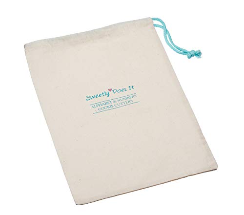 KitchenCraft SDICCABC35PC Sweetly Does It Alphabet Cookie Cutters Set with Storage Bag, In Gift Box, Metal (Set of 34 Large Number and Letter Stencils) Silver, 6.5 x 4.5 cm