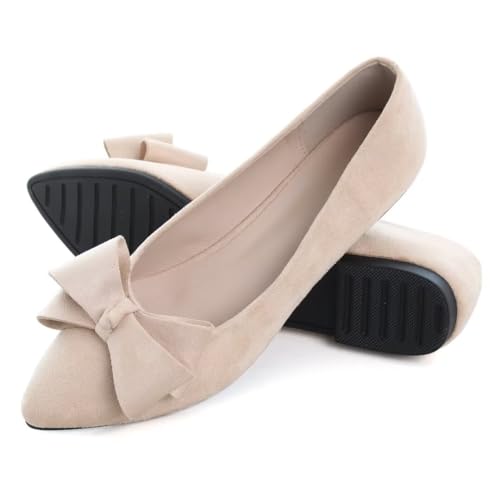 Image of Stunner Womens Flats Fashion Pointed Toe Bowknot Ballet Flats Cute Slip On Dress Flats Comfortable Party Wedding Flats2