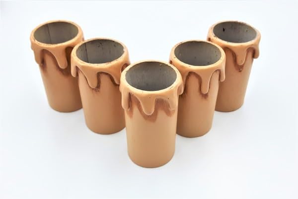 Chandelier Card Candle Tube Sleeves Drip Effect 55mm x 26mm Pack of Five