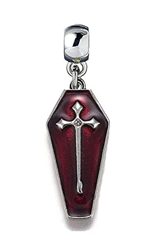COFFIN CASKET VAMPIRE HALLOWEEN CHARM SLIDER PENDANT ADD TO YOUR NECKLACE EUROPEAN BRACELET DIY, ETC.