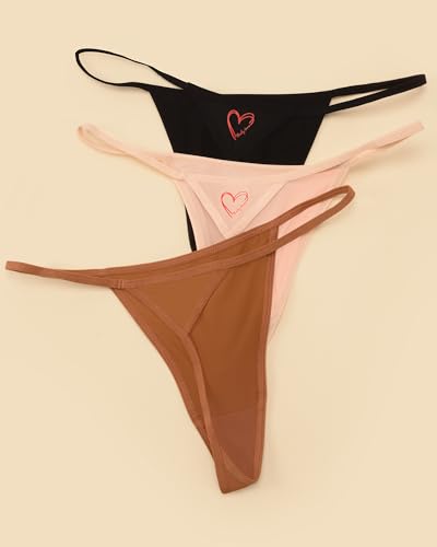 K-Cheony Womens G-String Thongs Low Waist High Cut Thongs No Show Panties Soft Stretch Underwear Panties 5Pack thumb #4