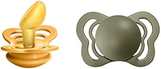 BIBS Couture Soother 2-Pack, BPA Free Dummy Pacifier, Orthodontic Nipple. Natural Rubber Latex, Size 1 (0-6 Months), Vanilla / Mocha
