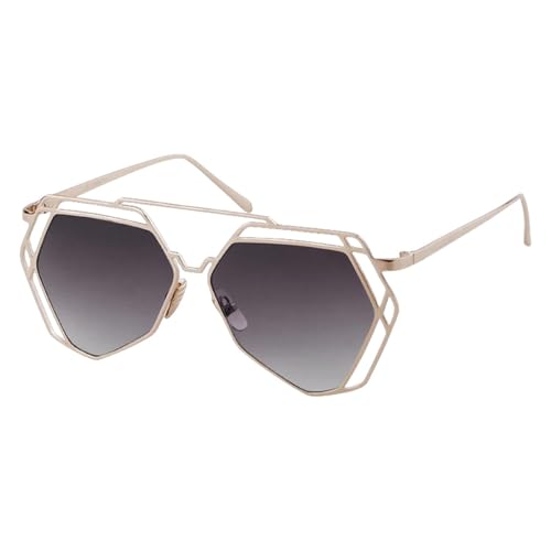 Lunettes de soleil polygonales Steampunk avec finitions métalliques élégantes et verres UV