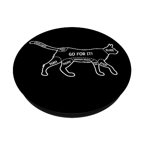 Cat Petting Chart Cute Funny Animal Lover Pet Owner PopSockets Swappable PopGrip, Black - Image 2