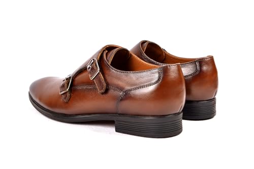 Image of CLIFF FJORD Mens Synthetic Formal Keith Buckle Twin Monk Shoes | Office