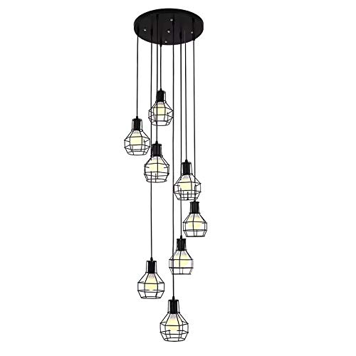 Lustre nordique moderne pivotant au sol au fini noir mat