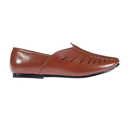Image of Lazard from Khadims Mens Brown Faux Leather Ethnic Shoe -7