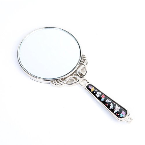 Antique Alive Mother of Pearl Princess Flower Butterfly Design Cosmetic Makeup Hand Mirror