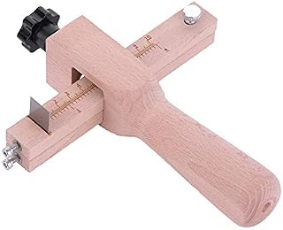 Walfront Leather Craftool Adjustable Wood Strip and Strap Cutter Leather Hand Cutting Tool With Blades