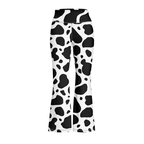 Cow Kids Flared Yoga Pants Girl High Waisted Flare Leggings Fit Workout for School Dancing Fitness Gym 5-14 Age2