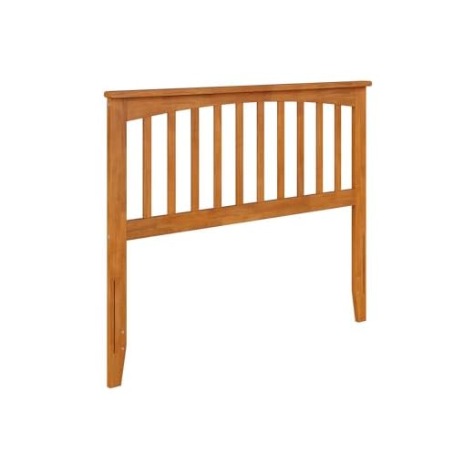 AFI, Mission Full Solid Wood Headboard with Attachable Charger, Light Toffee