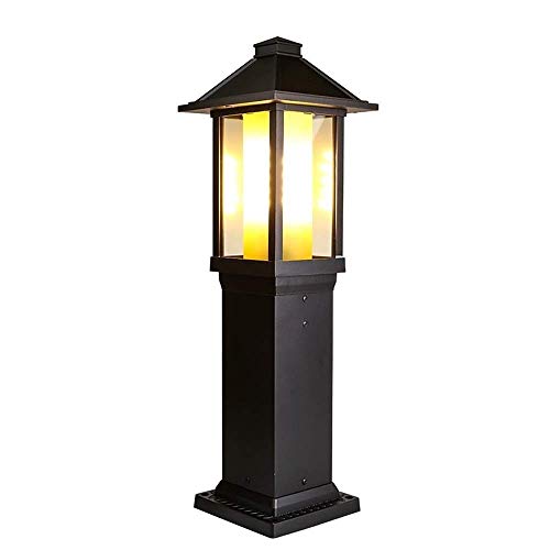 IP55 Impermeable Lámpara de césped para jardín al Aire Libre Aluminio antioxidante Entrada Exterior Camino Poste Luz E27 Lámpara de Columna de Patio a Prueba de Lluvia Pilar Linterna Piso Ilumina