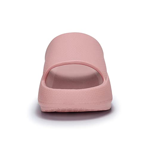 Welltree Slides For Women Men Pillow Slippers Non-Slip Bathroom Shower Sandals Soft Thick Sole Indoor And Outdoor Slides,Pink,7.5-8.5 Women/6-7 Men #TOP3