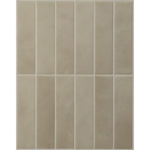 Smart Tiles Azulejos Adhesivos Cocina y Baño - Morocco Beige, Baldosas Vinílicas Autoadhesivas 3D, Paneles Decorativos para Pared, 5 Vinilos 29x22,86 cm, Fácil Instalación, fabricada en Canadá