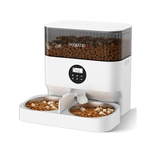 DU5LWH Comedero Belson Automatico WiFi | 5L Dispensador Comida para Perro/Gato | Grabación Voz 10s | App para gestión en Remoto | Alimentación Red y Batería.