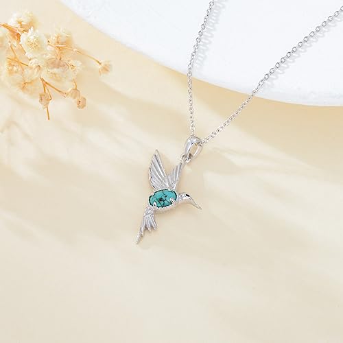Hummingbird Necklace 925 Sterling Silver Natural Gemstone Hummingbird Pendant Animal Jewelry Gifts for Women4