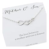 Mother and Son Necklace • Personalized Boy Mom Gift • Sterling Silver Double Infinity •...
