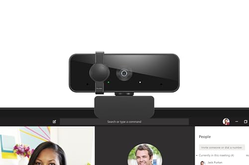 Cámara web HD 1080p Lenovo con gran angular y micrófonos duales