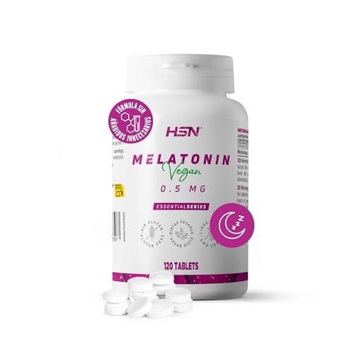 HSN Melatonina 0,5mg | 120 Tabletas de Acción Rápida | La Melatonina contribuye a Aliviar Jet Lag...