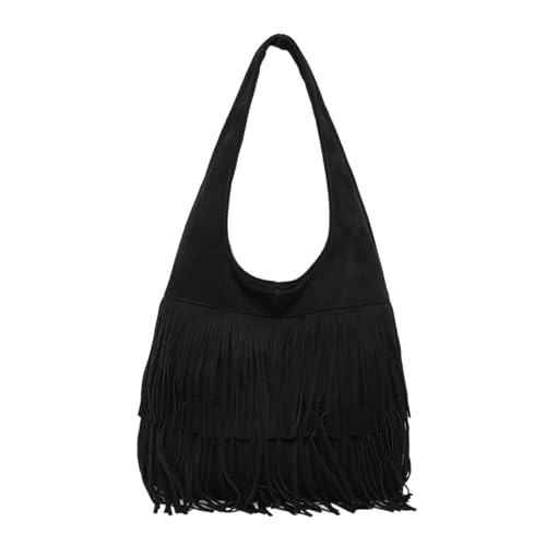 CORIOS Sac à Main en Daim pour Femme Vintage Sacs Hobo à Franges Sacs Portés Épaule à Glands Western Hippie Sacs Cabas Grande Sac Hobo Rétro Élégant Travail...