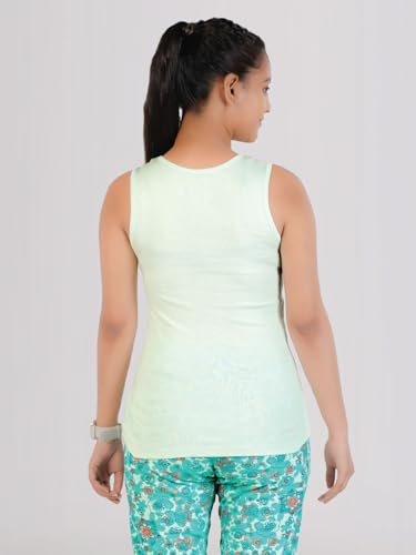 Image of Rupa Colors Playsure Solid 100% Combed Cotton Rib Fabric, Women's Standard Fit Tank Top, Sleeveless Pack of 1