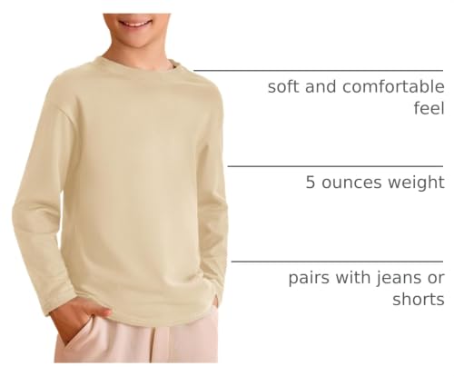 Image of Haloumoning Kids Boys Long Sleeve Crewneck T-Shirts Tee Tops 5-14 Years
