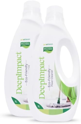 Deepimpact Disinfectant Liquid Surface/Floor Cleaner, Natural & Organic Stain Remover for Tiles & Marble, Eco-Friendly,Non-Toxic,Baby & Pet Safe Sanitiser,Kills 99.9% of Germs- 1L (Pack of 2)