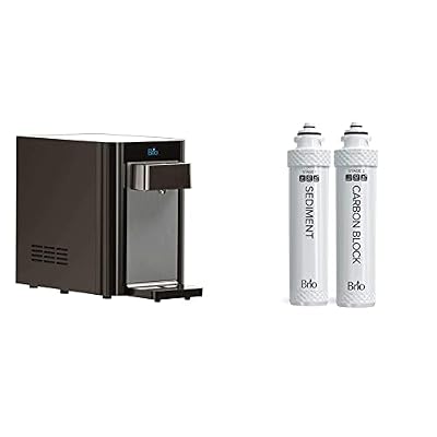 CLCTPOU620UVF2 Brio Self-Cleaning Countertop Bottleless Water Cooler Dispenser -with 2-Stage Water Filter and Installation Kit, Tri Temp Dispense, UV Cleaning - Black