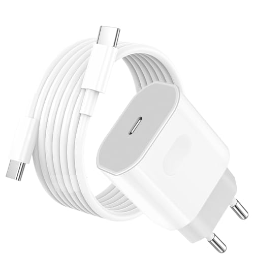 25W USB C Ladegerät Ladekabel für iPhone 17 16 16e 15/17 16 15 Pro Max/16 15 Plus iPad Pro/Air/10.11.Generation USB C Adapter Schnellladegerät Netzteil Stecker mit 1M Kabel Schnellladekabel